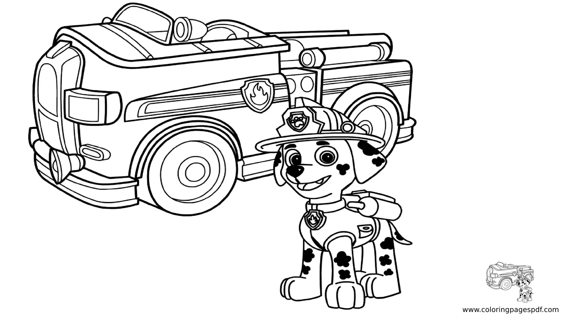 Coloring Pages Of Marshall And His Vehicle