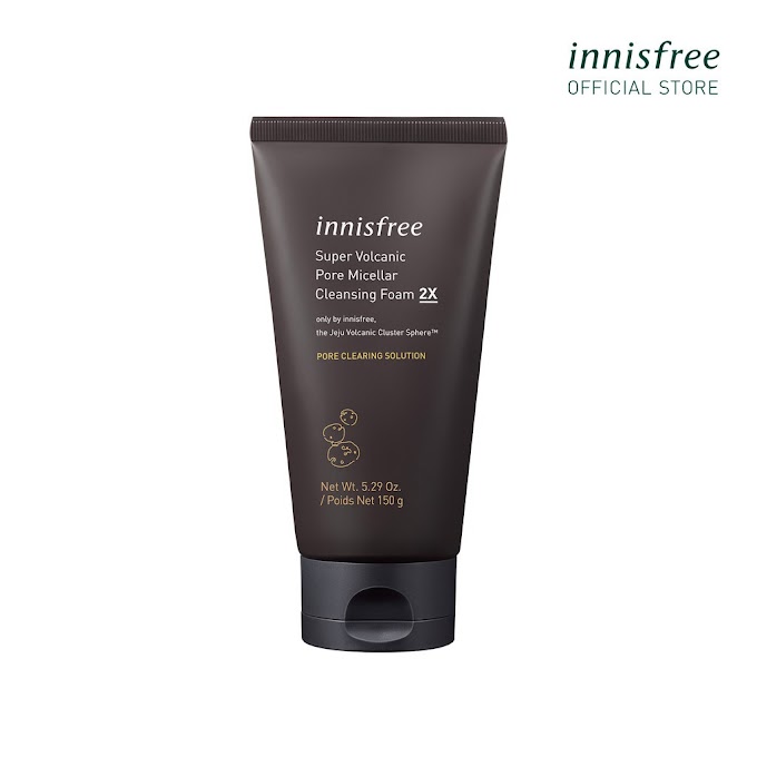 Mall Shop [ innisfreevietnam_officialstore ] Sữa rửa mặt sạch sâu đá tro núi lửa innisfree Super Volcanic Pore Micellar Cleansing Foam 2X 150g