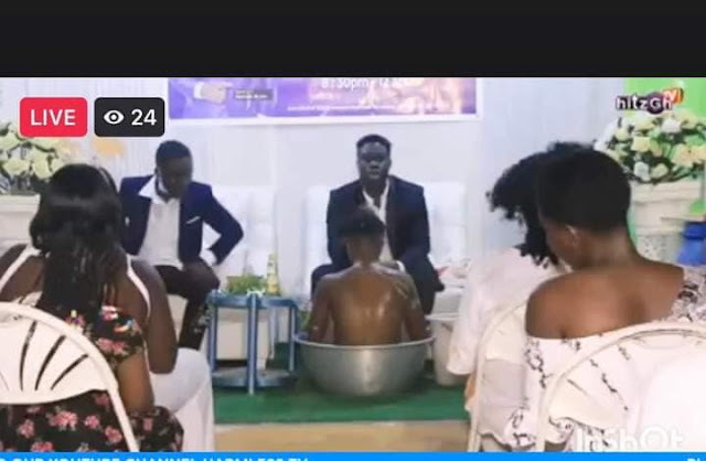 Pastor bathe Their Female church members naked in basin