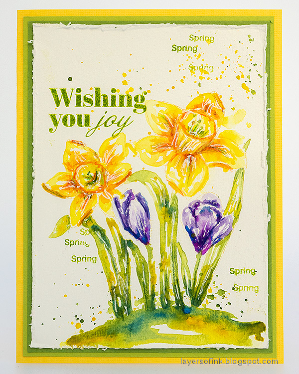 Layers of ink - Watercolor Daffodils Card Tutorial by Anna-Karin Evaldsson.