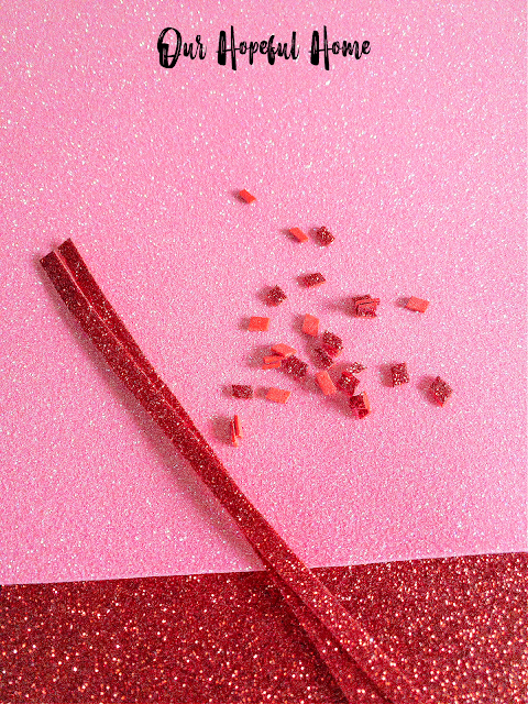 red glitter foam sheet strips