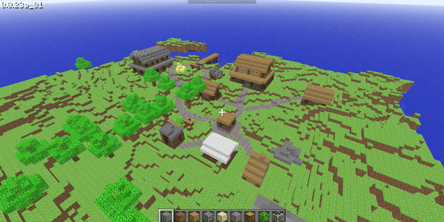 A screenshot of what Minecraft looked like during its very early development stages