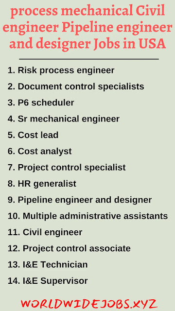 process mechanical Civil engineer Pipeline engineer and designer Jobs in USA