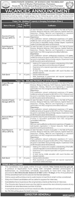Science and Technology KPK Jobs 2022