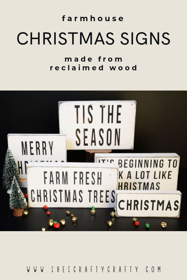 Farmhouse Christmas Signs made from wood scraps.