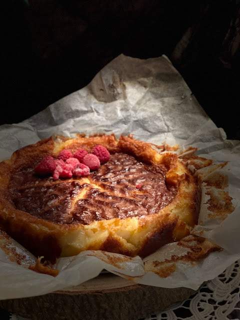 Tarta de queso brie, idiazábal y parmesano