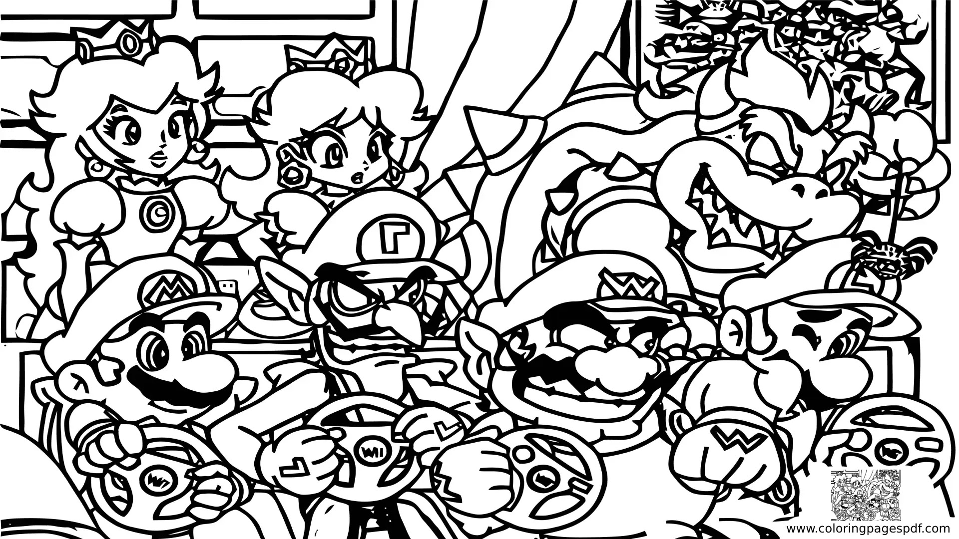 Coloring Pages Of Mario Kart Characters