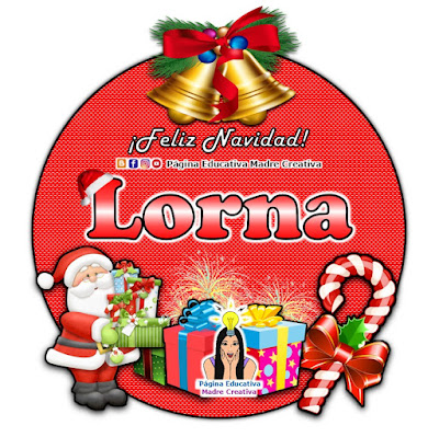 Nombre Lorna - Cartelito por Navidad nombre navideño