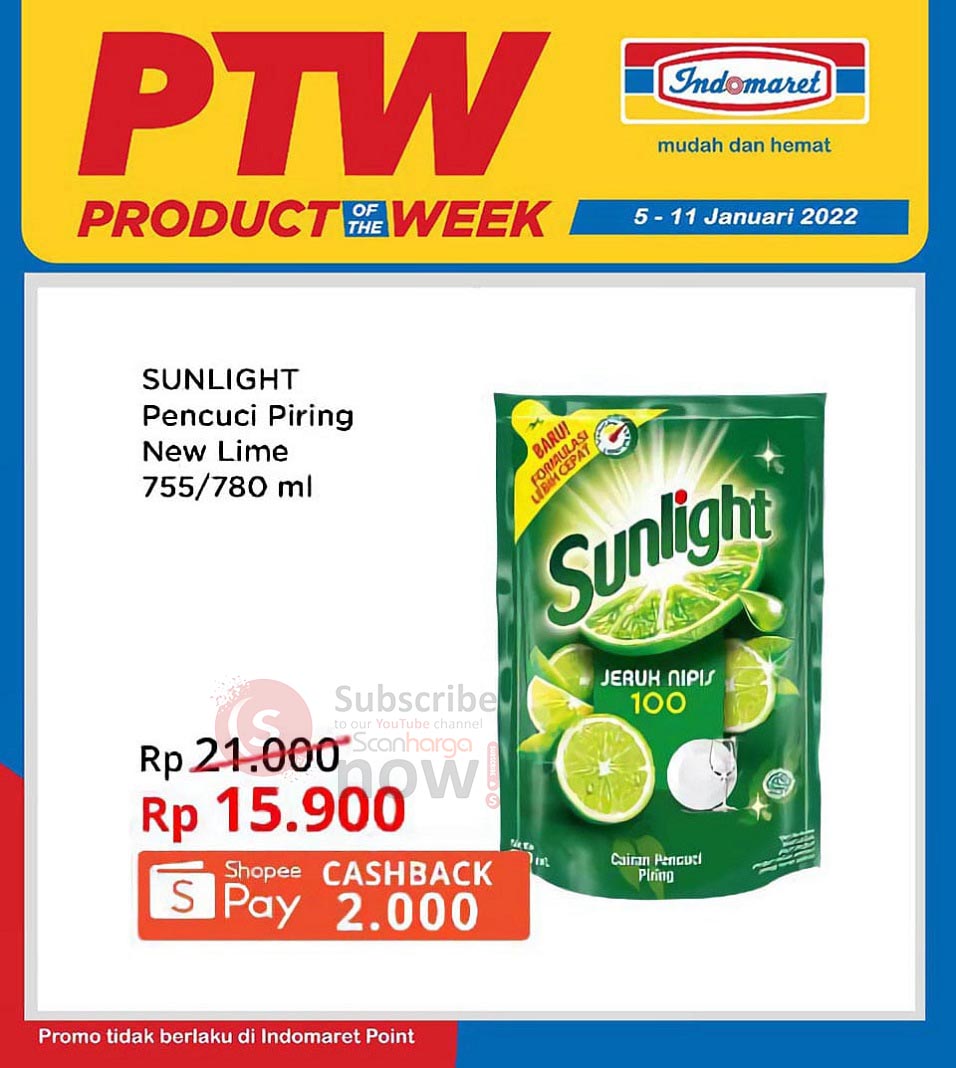 Harga Promo Sunlight 780 ml di Indomaret hanya Rp.15.900