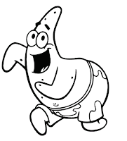 Patrick Star walking happy coloring page