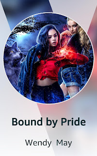 LGBT PNR RH Book, A brunette holds magic in her hand, a blonde looks over her shoulder, and a black wolf looks to the sky