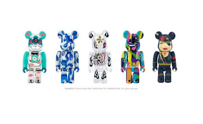 Designer Con 2021 Exclusive Be@rbrick Artist Series 100% Vinyl Figure Box Set by Medicom Toy featuring Tara McPherson, Sket One, Junko Mizuno, Aaron Kai and Brian Viveros