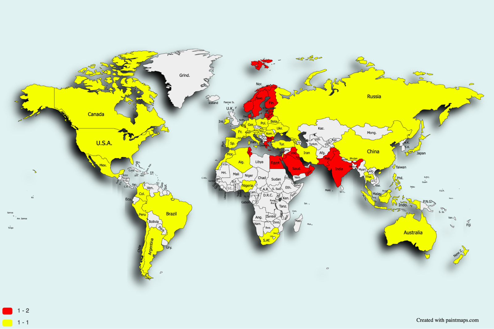 Map of the over 105 million potential victims spread across over 70 countries