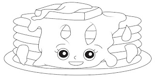 Cute pile of pancakes printable Coloring Pages