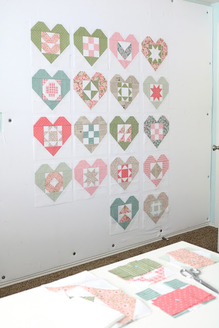 Wholehearted quilt pattern by A Bright Corner - a modern heart sampler quilt pattern for fat quarters