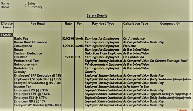 Employee Groups payroll in tally erp 9