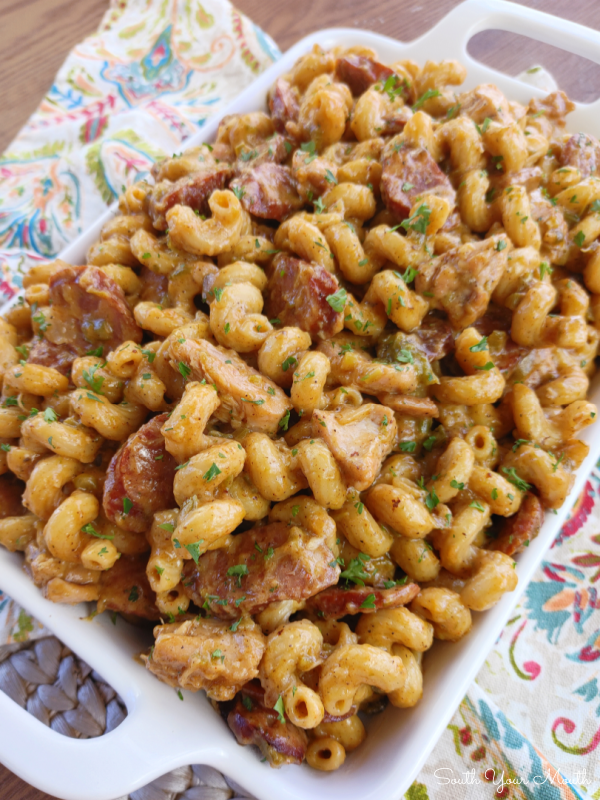 Cajun Pastalaya (Jambalaya Pasta with Sausage & Chicken) - A flavor-packed Cajun pasta recipe made with sausage and chicken – like jambalaya but made with noodles instead of rice.