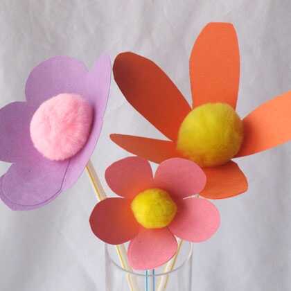 Construction Paper Flowers Craft