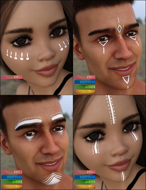 MMX Face Paint for Genesis 3, 8 and 8.1