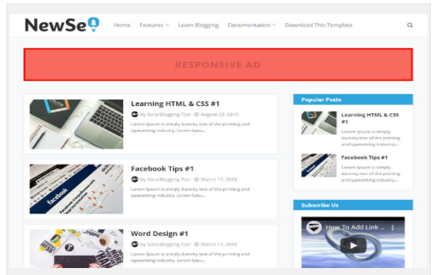 Professional blogger templates free