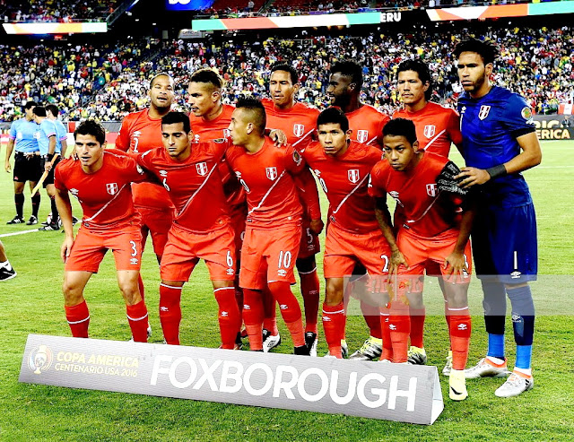 SELECCIÓN DE PERÚ. Temporada 1915-16. Alberto Rodriguez, Paolo Guerrero, Adan Balbin, Christian Ramos, Oscar Vilchez y Pedro Gallese. Aldo Corzo, Miguel Trauco, Christian Cueva, Edison Flores y Any Polo. SELECCIÓN DE BRASIL 0 SELECCIÓN DE PERÚ 1 Lunes 13/06/2016, 3:00 horas (horario español). Copa América Centenario 2016, Grupo B, jornada 3. Foxborough, Massachussets, Estados Unidos, estadio Gillette: 36.187 espectadores. GOLES: 0-1: 74’, Raúl Ruidíaz.