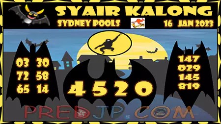 Prediksi Sydney Kalong Keramat Senin 16-Jan-2023