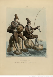 Название :  Pyrénées - Pêcheurs de truites à St Sauveur Автор  :  Pingret, Édouard (1788-1875). Illustrateur