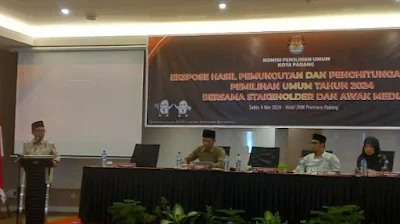 KPU Kota Padang Gelar Ekspos Penetapan Hasil Pemilu 2024, Ini 10 Parpol dan 45 Caleg yang Berhasil Berkantor di Aia Pacah