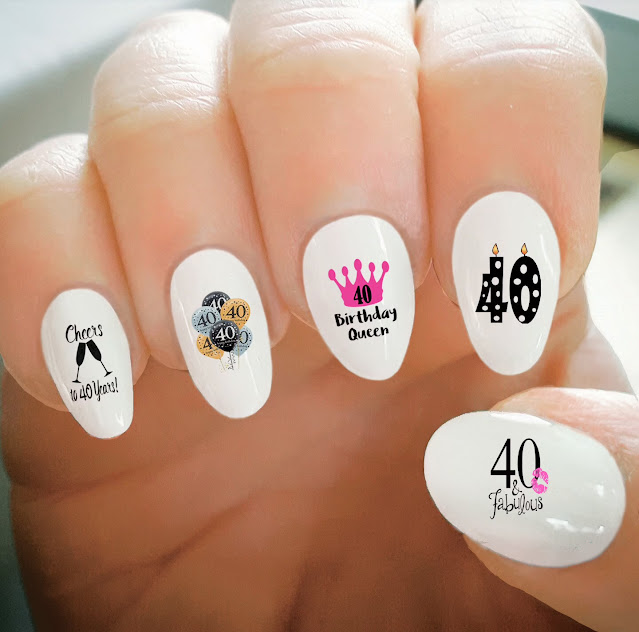 Number or Age Nails Birthday Nail Art