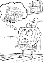 SpongBob is angry of himself coloring page