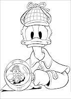 Donald Duck detective coloring page