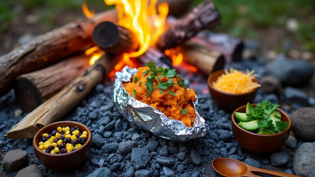 Campfire Stuffed Sweet Potatoes