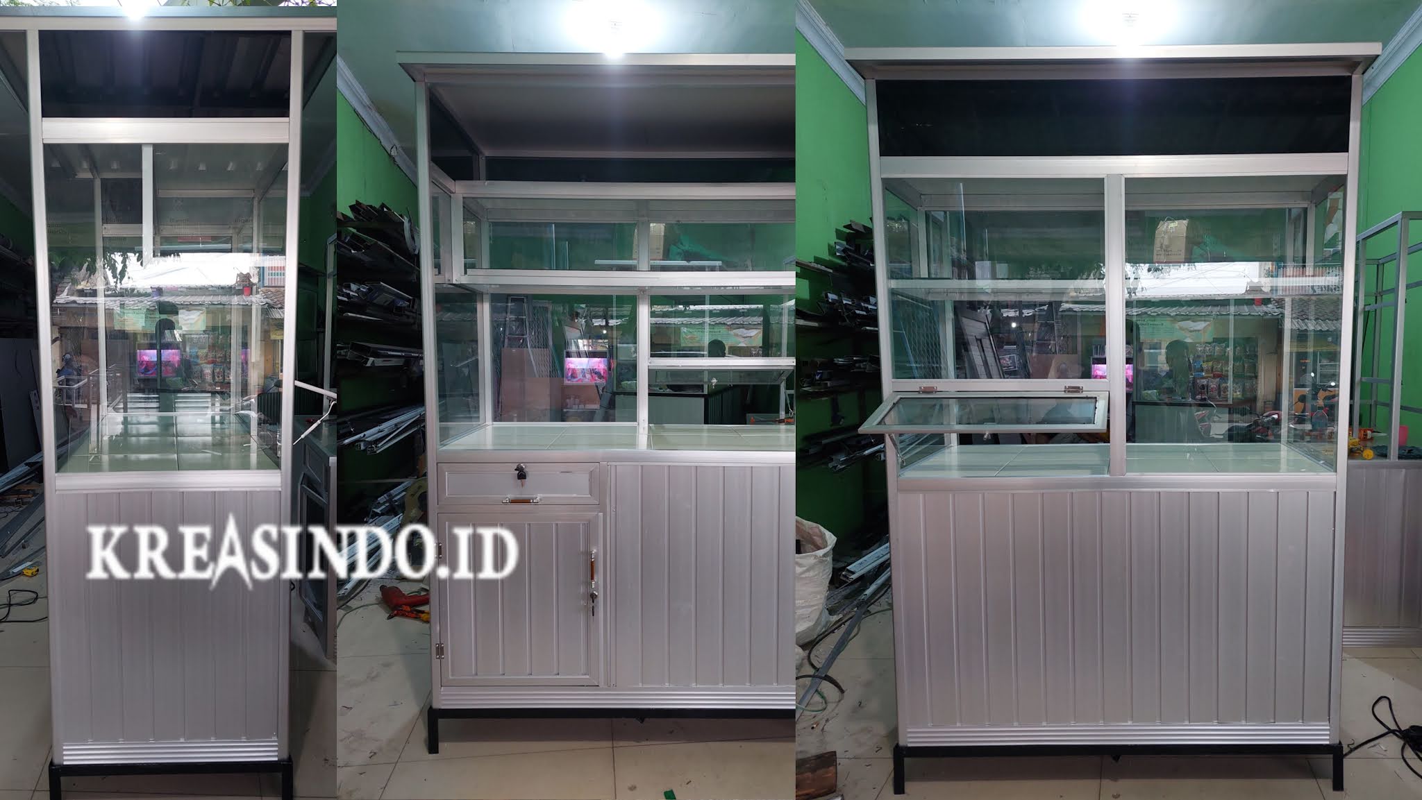 Gerobak Aluminium Bakso Pesanan Ibu Tata di CBD Citra Grand Cibubur