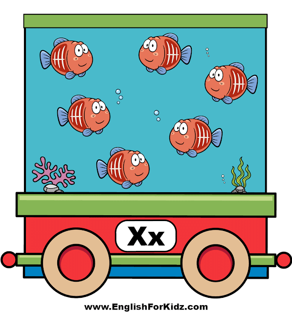 Letter X is for x-ray fish - ABC train classroom decoration