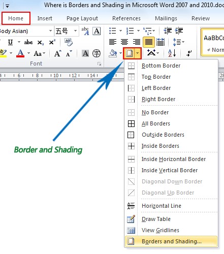 ऍम एस वर्ड 2013 में बॉर्डर और शेडिंग का प्रयोग | Using Borders and Shading in MS Word 2013