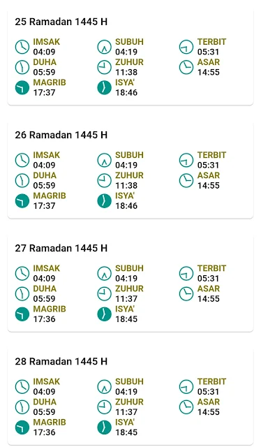 Jadwal Imsakiyah Ramadan 1445 H/2024 M Kabupaten Kediri Provinsi Jawa Timur