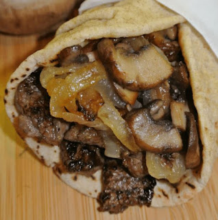  Greek Steak Pitas with Caramelized Onions and Mushrooms)