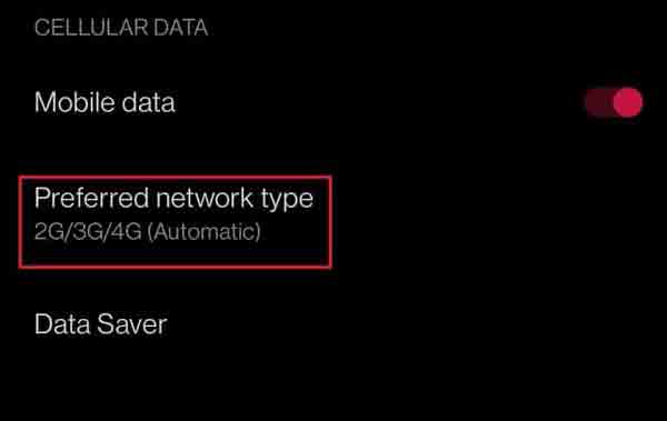 حل مشكلة عدم وجود وضع 4g / lte في إعدادات الشبكة