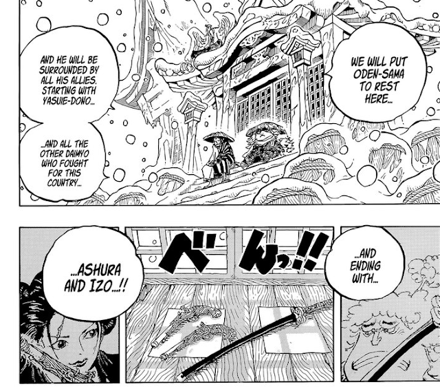 Review Manga One Piece Chapter 1052 kematian Ashura Doji dan Izo