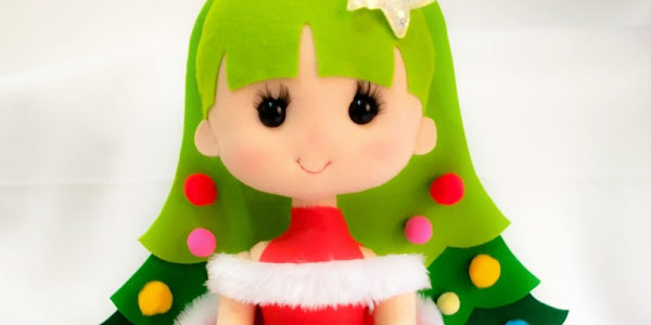 Ideias e manualidades: molde boneca de natal para imprimir