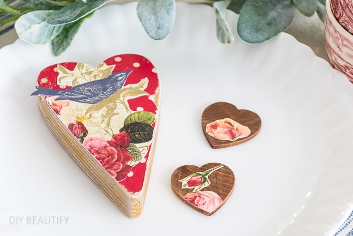 Small Wooden Hearts, Wood Heart Valentine, Wooden Heart Set, Wood Heart  Ornament, Primitive Wood Heart 