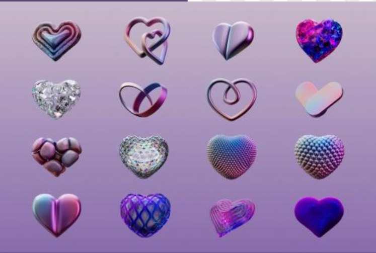 3D Abstract Heart Objects