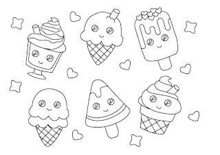 Popsicles and ice cream coloring pages