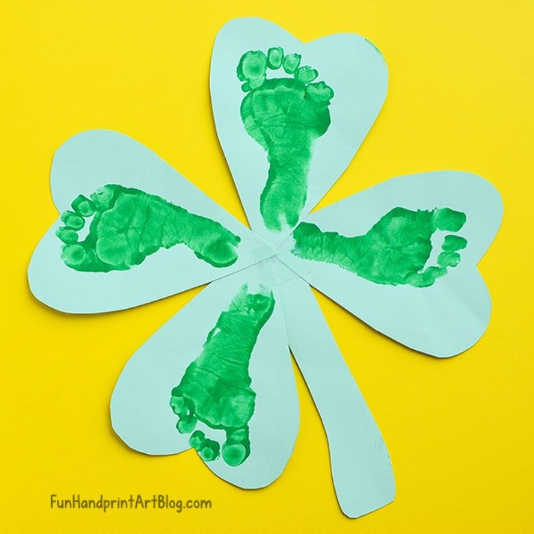 footprint four leaf clover craft