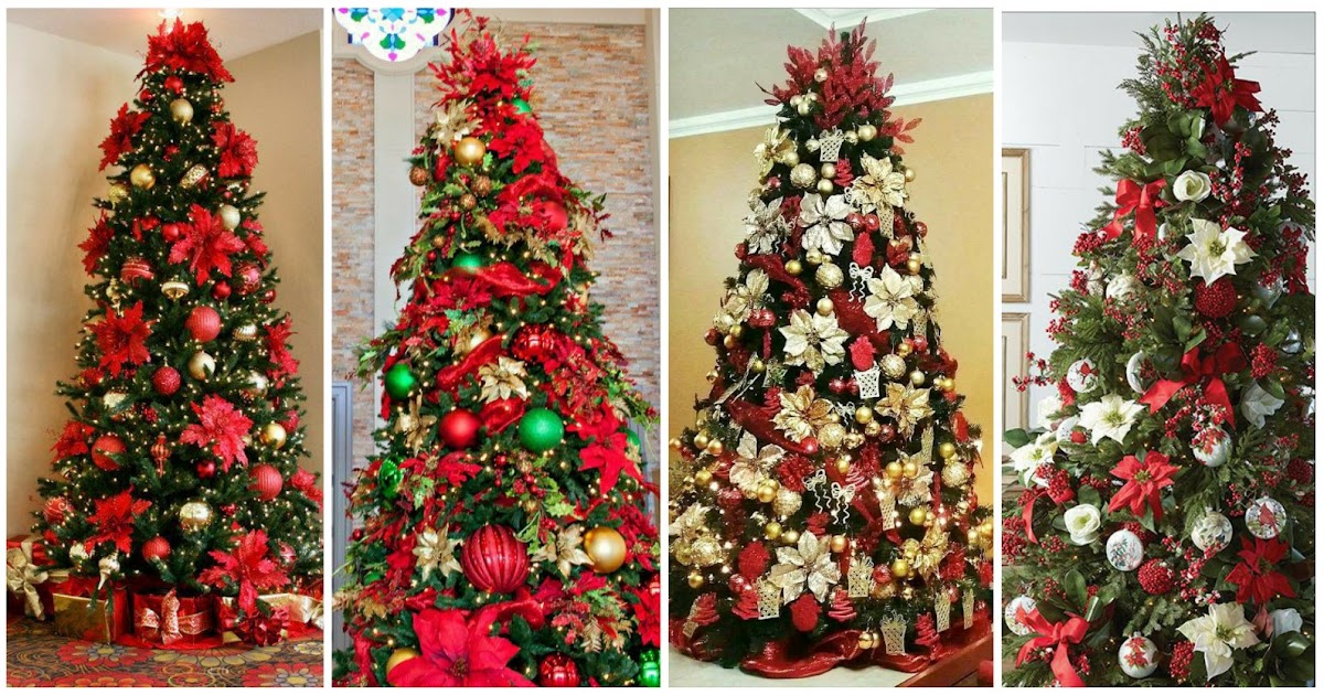 Mi Fiesta Creativa: Ideas para decorar con nochebuenas los árboles navideños