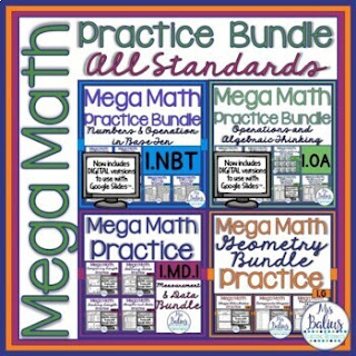 With over 430 pages of Mega Math practice, this bundle is the perfect addition to your first grade math lessons for the entire year!