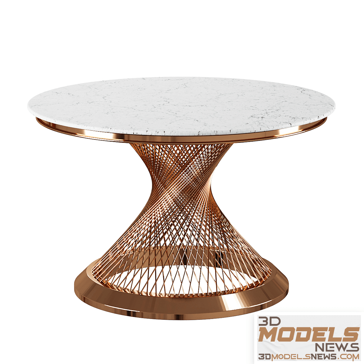 Golden Metal Round Table Model With