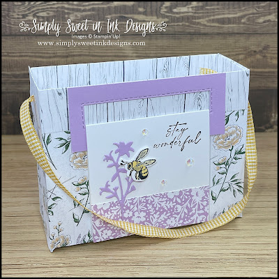Free video tutorial to make a pretty gift bag with hanging card, featuring the Honeybee Home bundle!