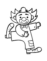 Clown dance coloring page