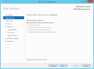 install and configure active directory certificate service on windows server 2012 r2